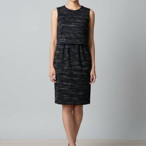 Ann Taylor Black Textured Sleeveless Sheath Dress | Women’s 4P Petite